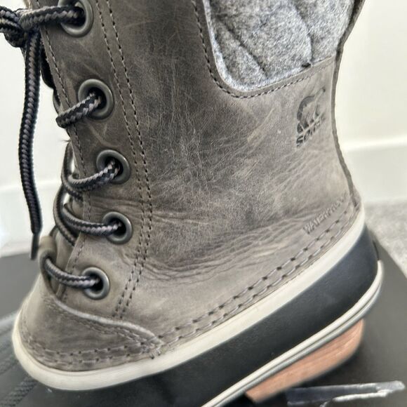 Sorel Womens Slimpack 2 Lace Winter Waterproof Ankle Boots Size 7.5 Quarry Black - Picture 13 of 14